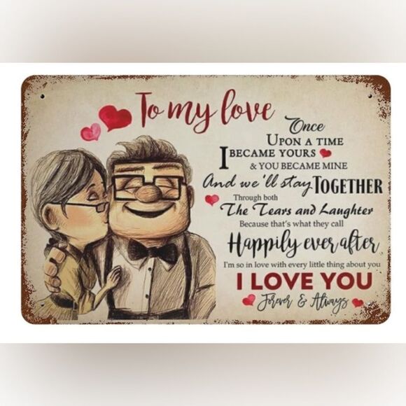 Other - Vintage Metal Tin Sign Carl And Ellie To My Love Tin Signs 8X12 Inches
